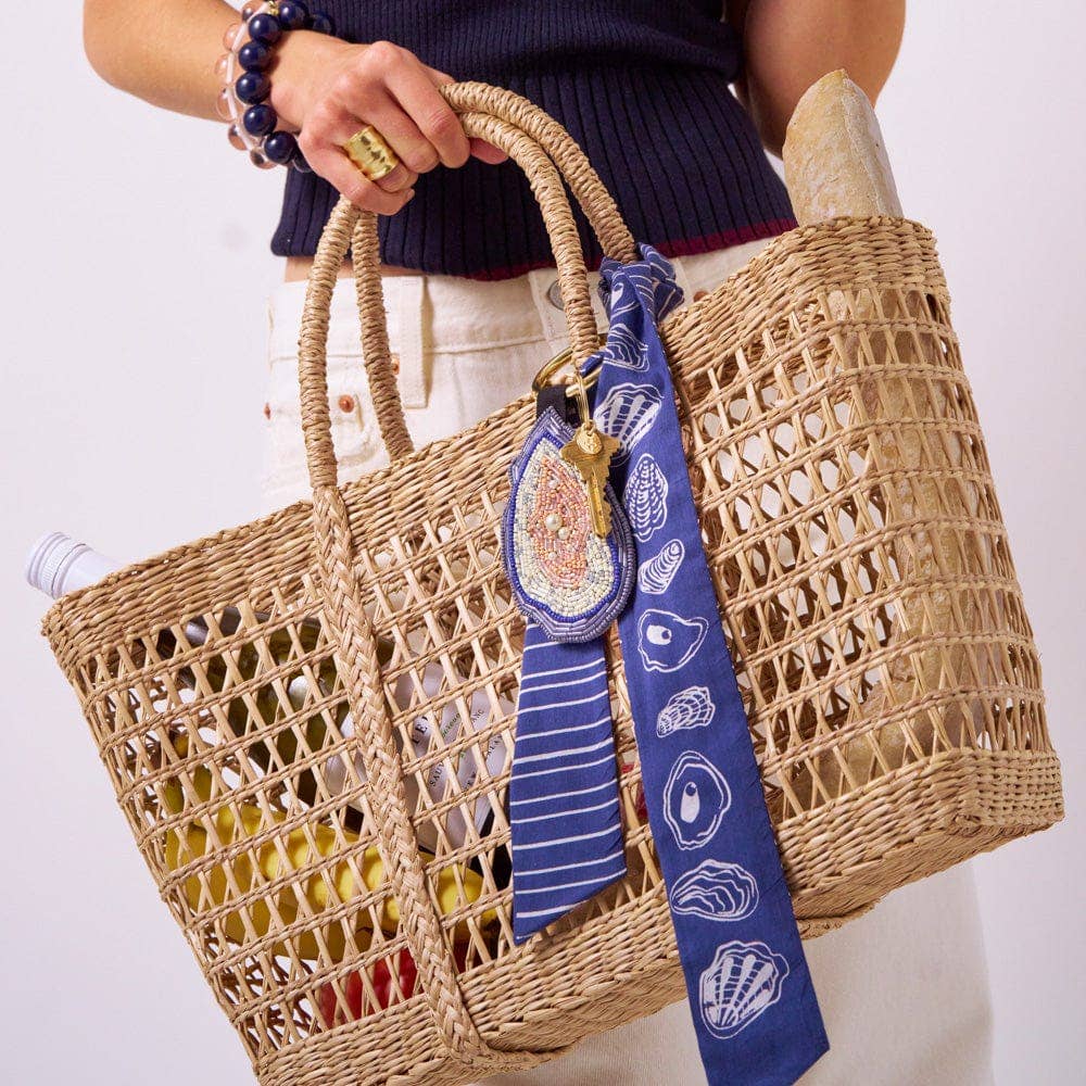 Riley Oyster Beaded Bag Charm