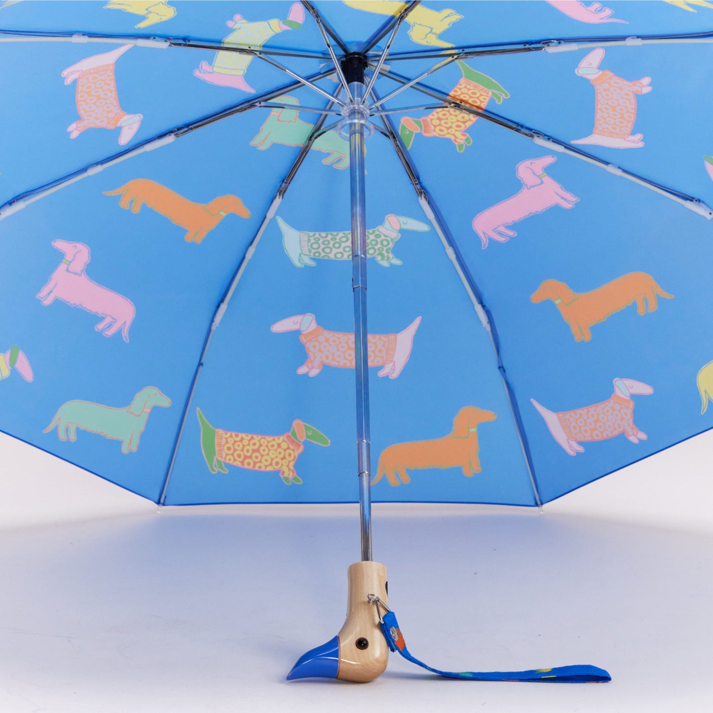 Duck Umbrella Compact - Dogs in Blue
