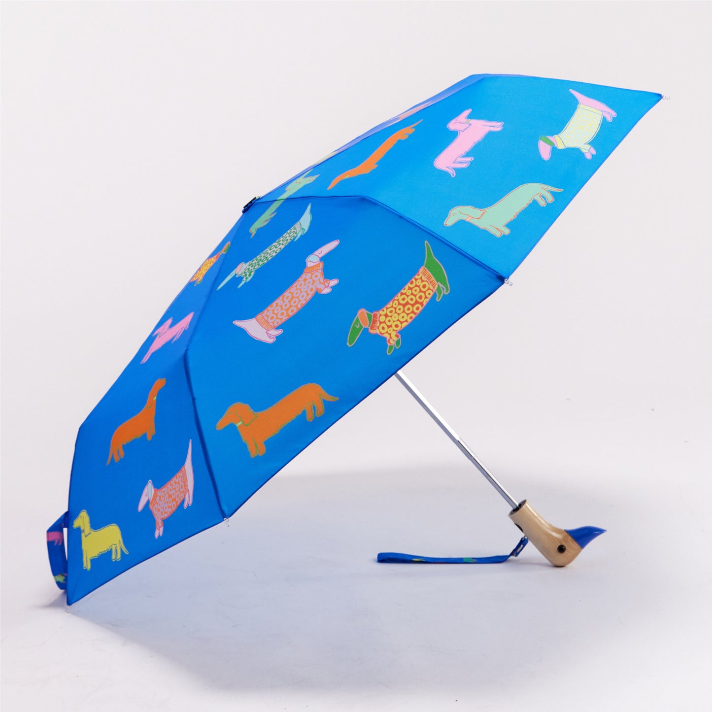 Duck Umbrella Compact - Dogs in Blue