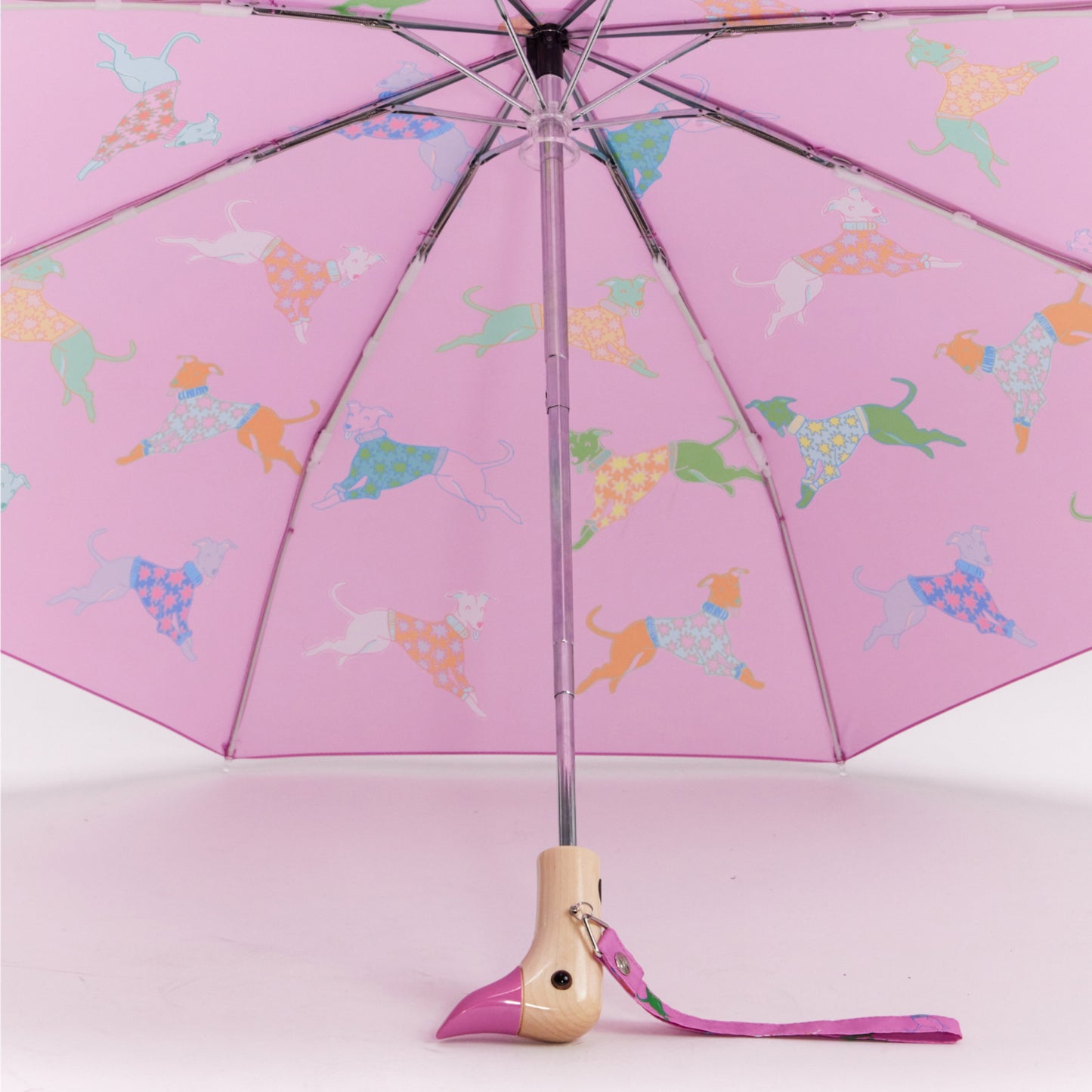 Duck Umbrella Compact - Dogs in Pink