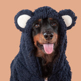 Navy Teddy Hoodie Dog Jumper