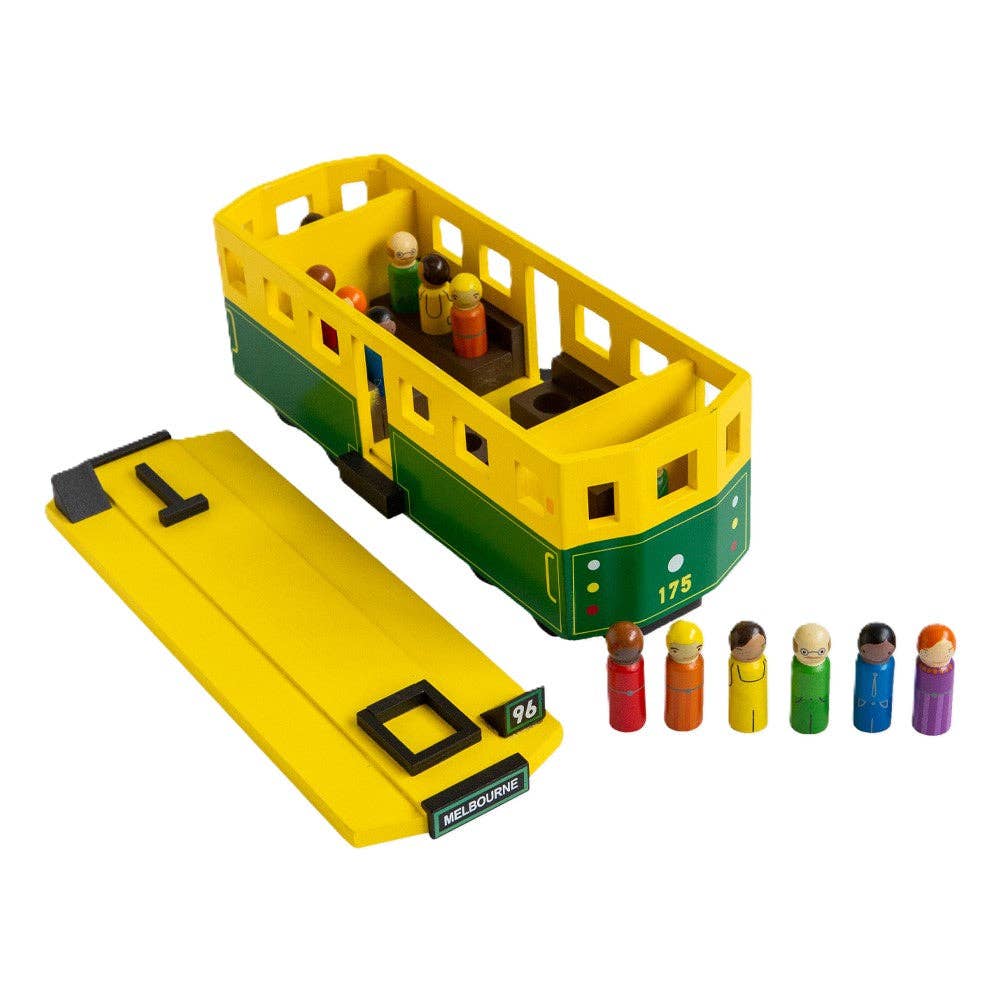 Wooden Melbourne Tram Toy