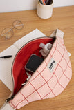 Olivia Checkered Pink/Red Cross Body Bag