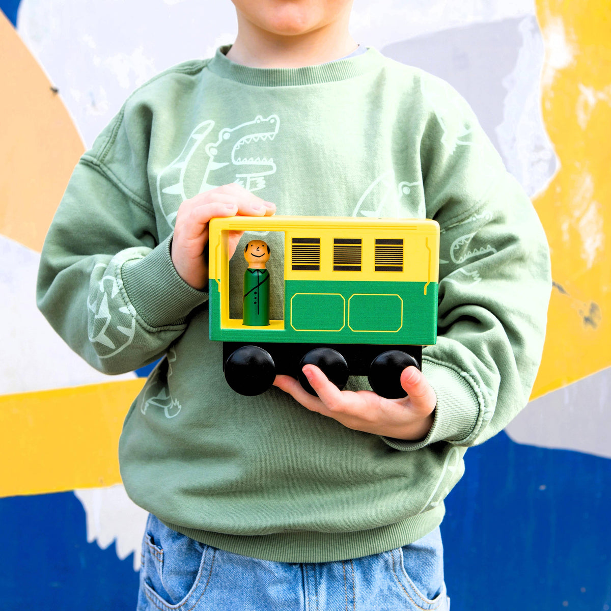Wooden Melbourne Tram Push Along Toy