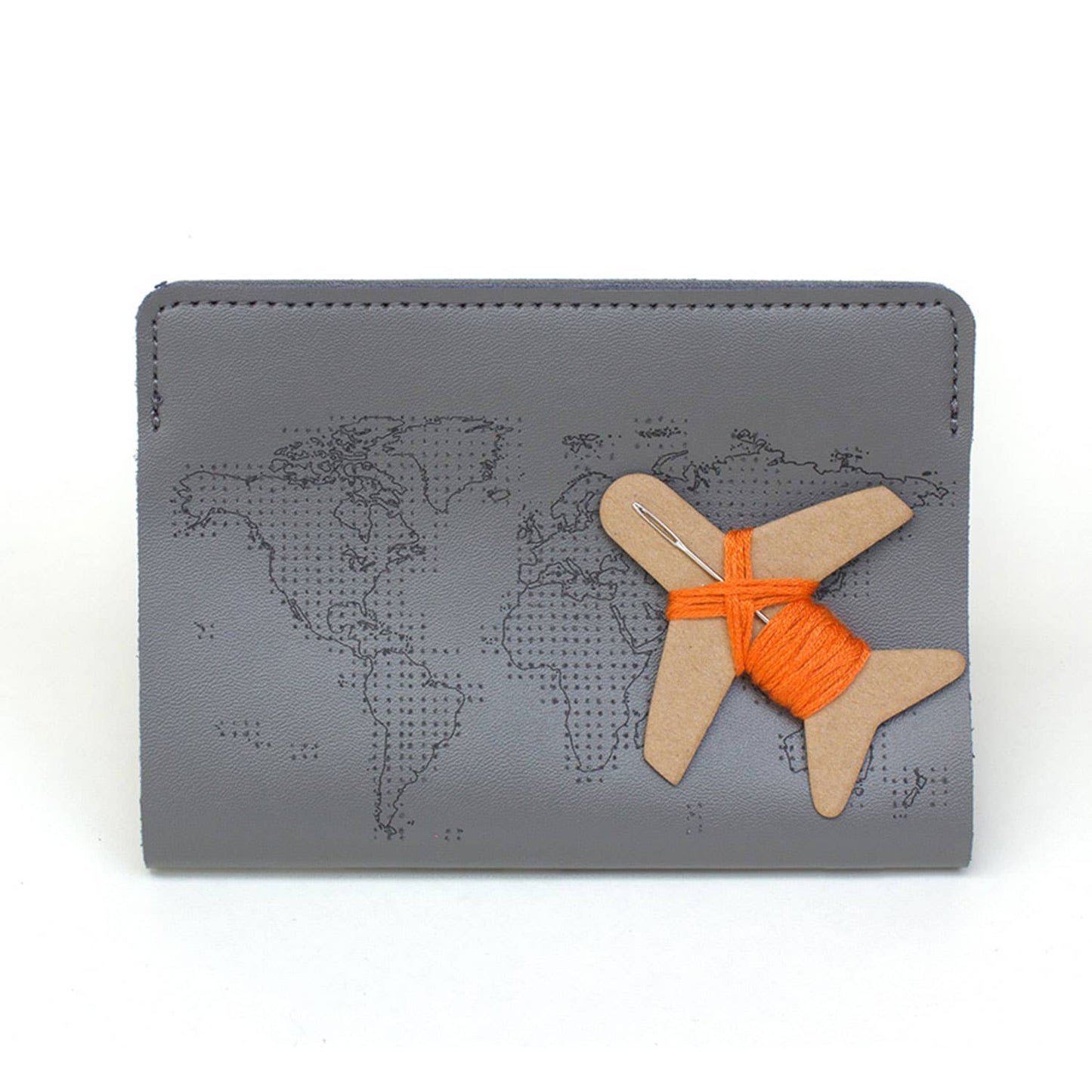 Stitch Where You've Been Passport Cover Kit - Grey Leather