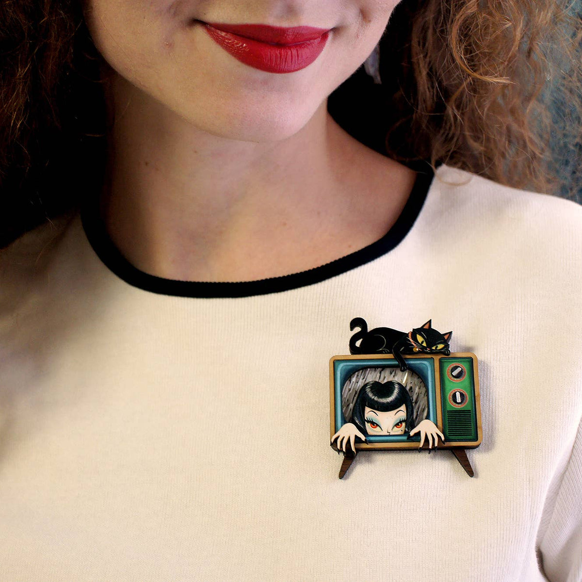 Night TV Brooch