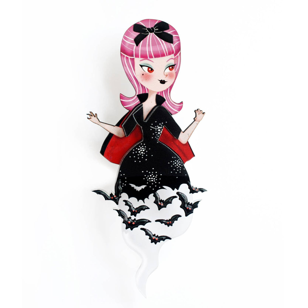 Vampiress with Bats Brooch