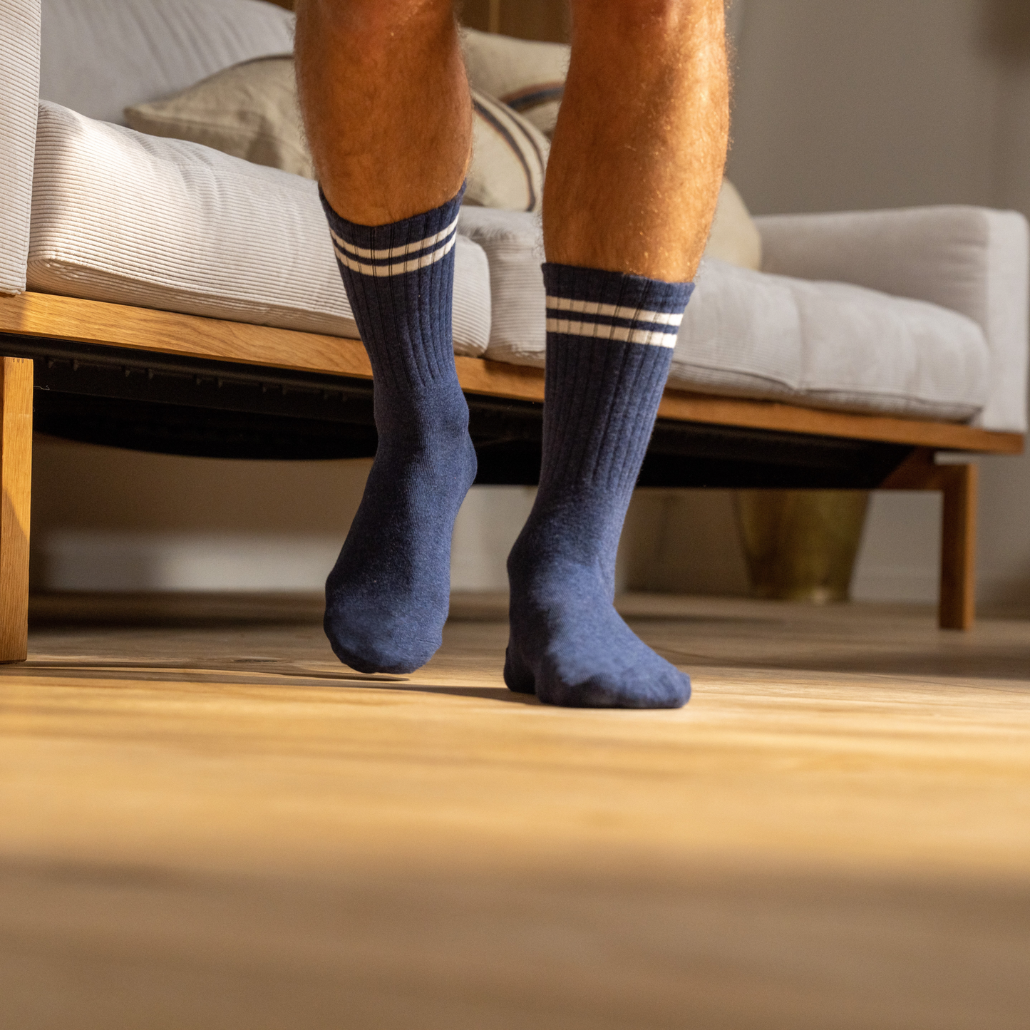 BILLYBELT Retro Socks - Blue & White Striped