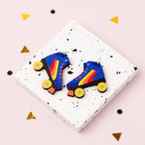Rainbow Roller Skate Wooden Earrings
