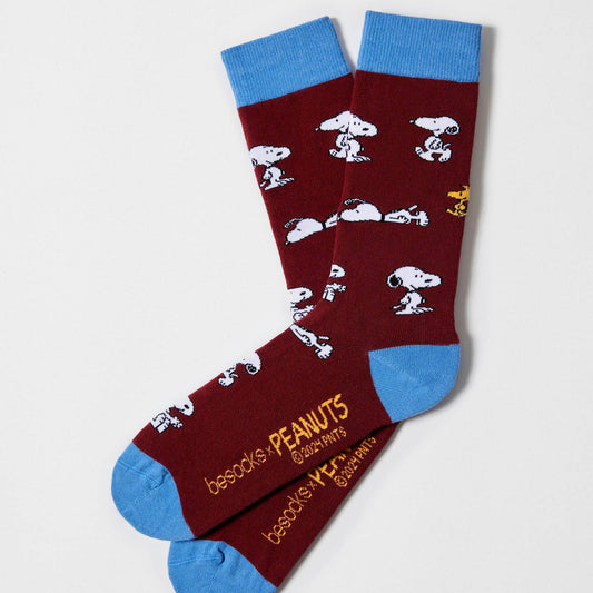 BeSnoopy Burgundy Socks