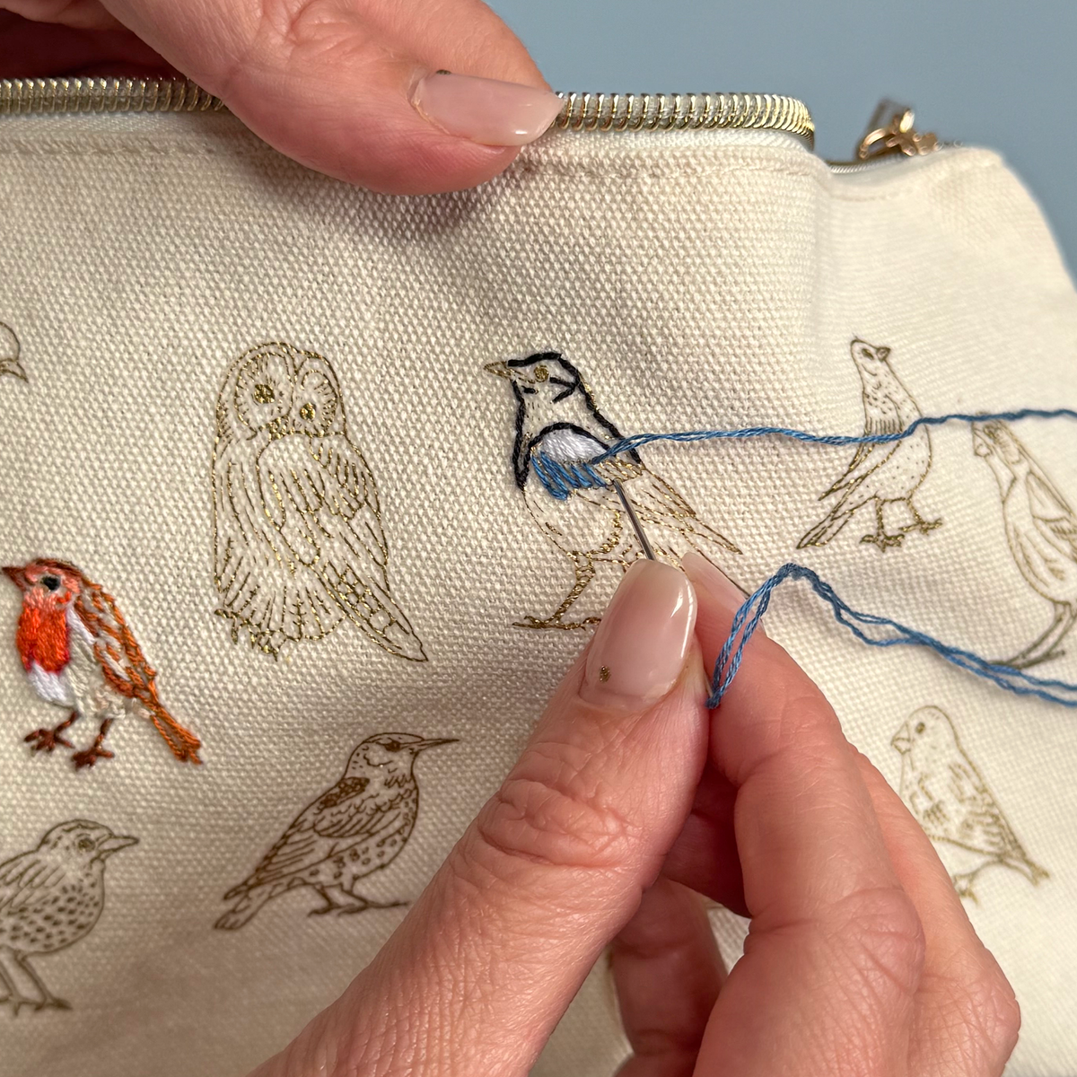 Stitch Your Birds Zip Pouch - Embroidery Kit