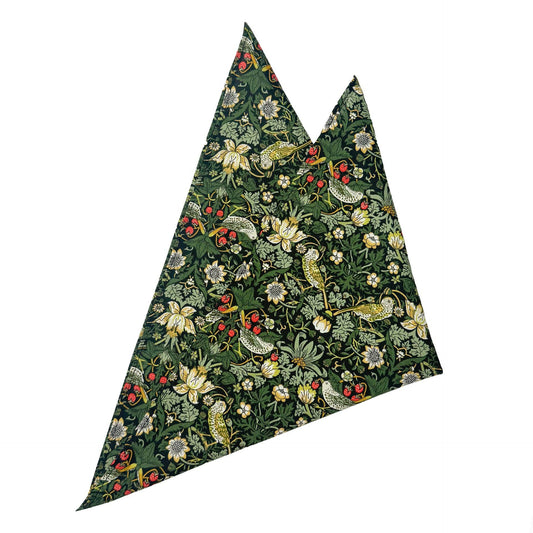 Strawberry Thief Forest Green Pocket Square