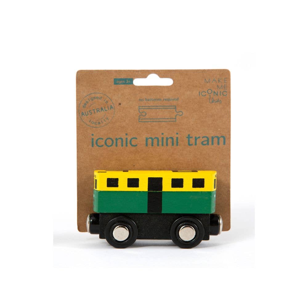 Wooden Mini Melbourne Tram Push Along Toy