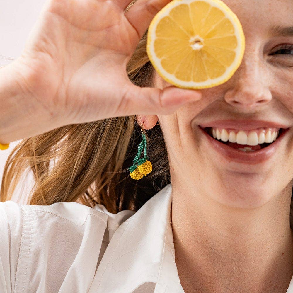 Lottie Lemon Dangle Luxe Earrings - Lemon