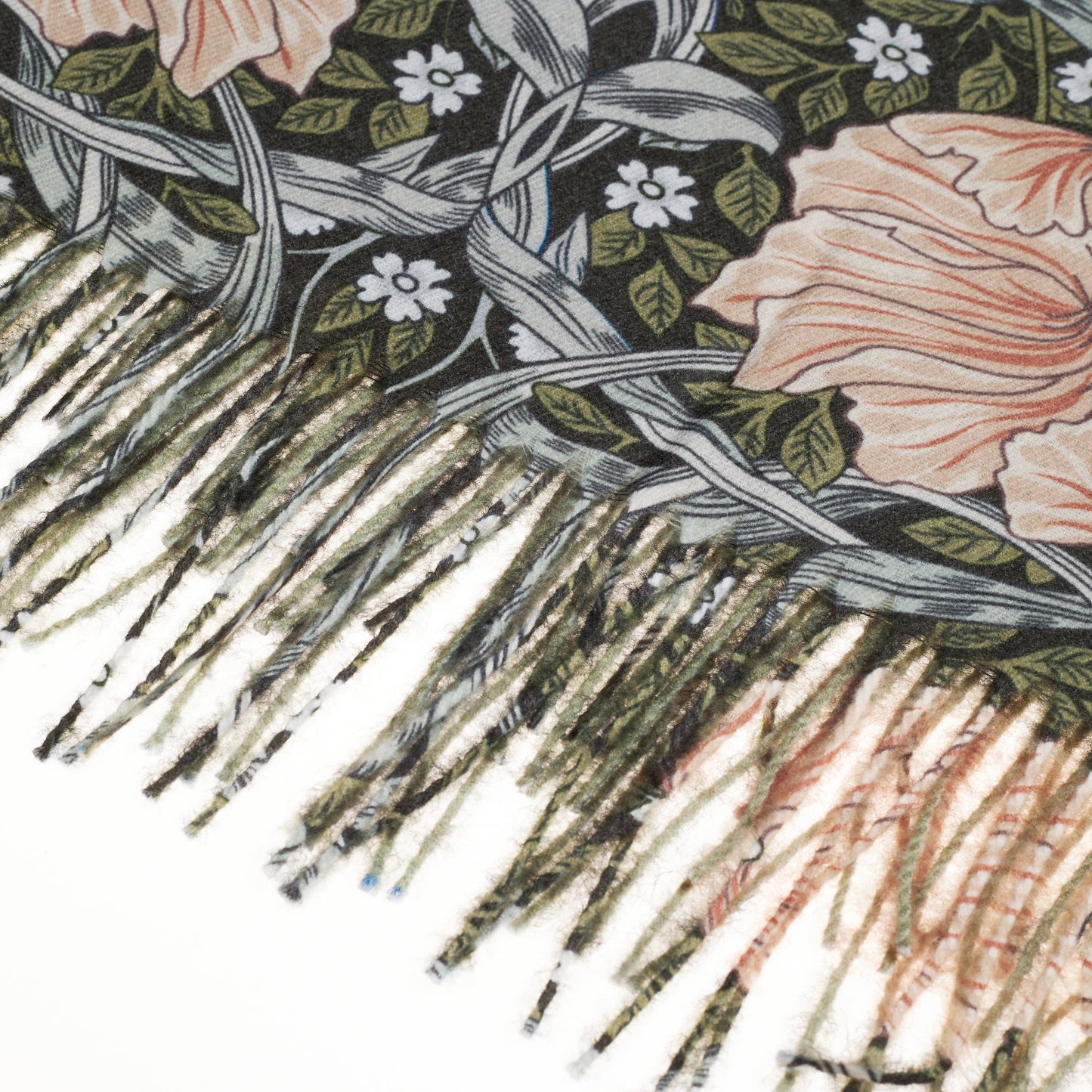 William Morris Pimpernel Green Pashmina