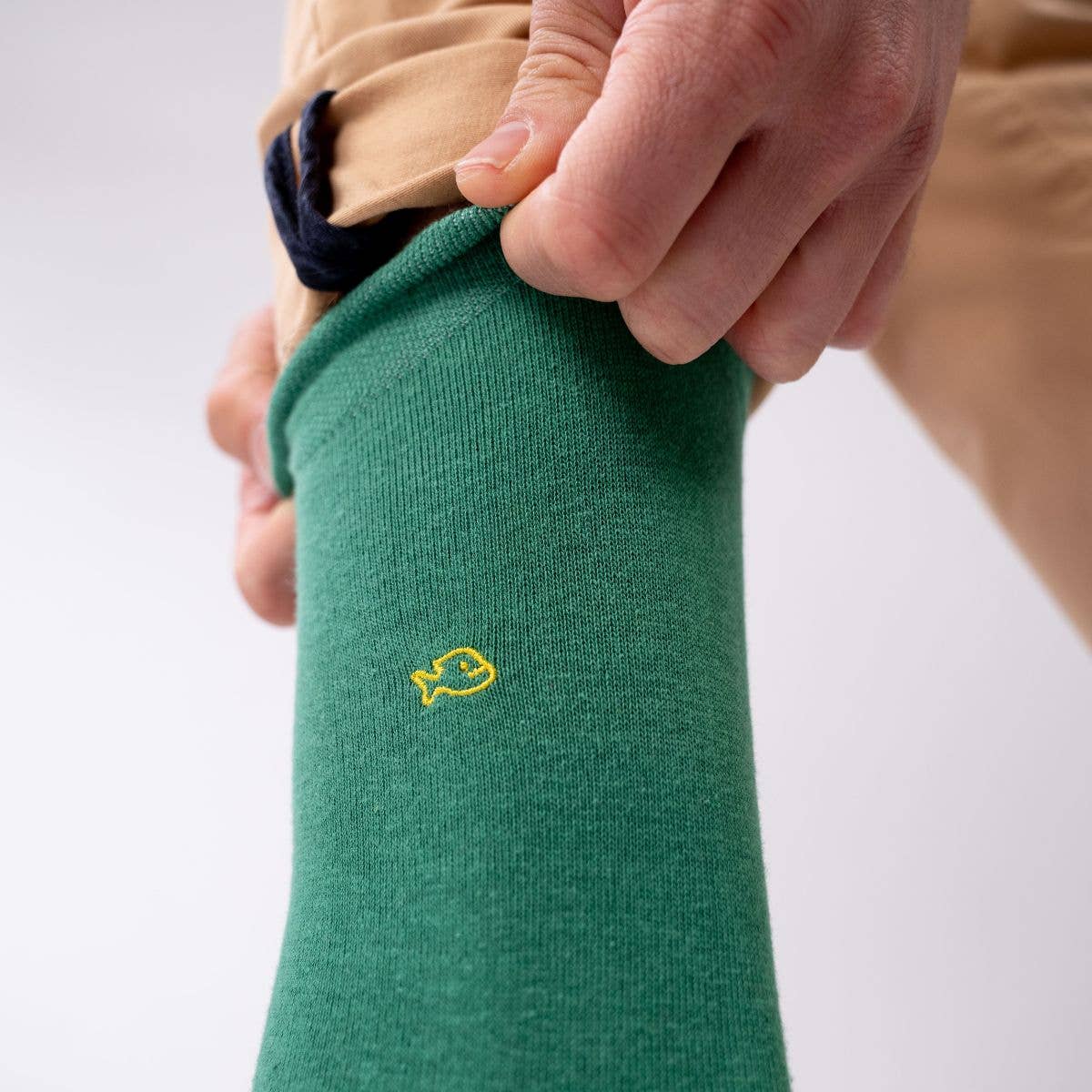 BILLYBELT Solid Combed Cotton Socks - Green
