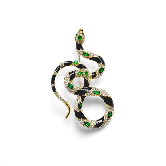 Bejewelled Snake Brooch