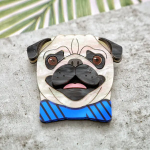 Biscuit the Pug Brooch