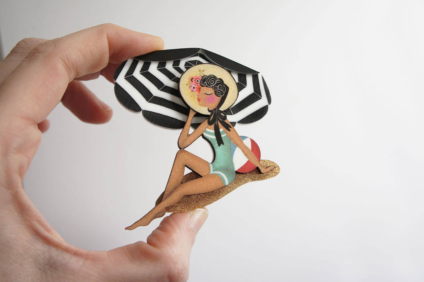 Girl on the Beach Brooch