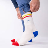 BILLYBELT Retro Combed Cotton Socks - Yellow and Red