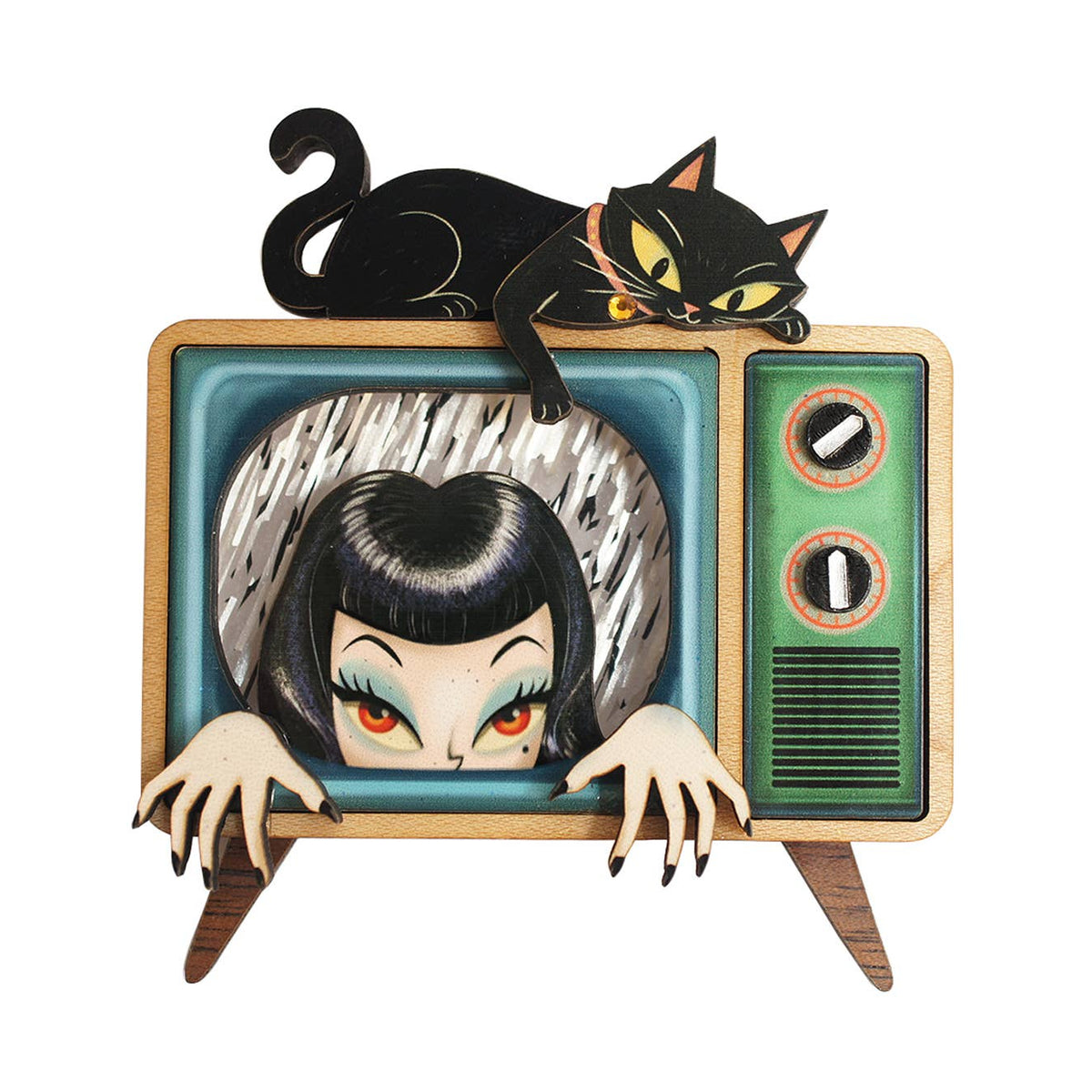 Night TV Brooch