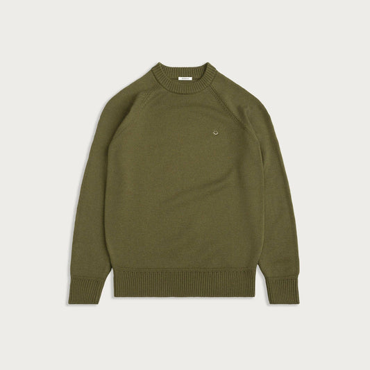Australian Merino Wool Top Olive Green Smiley