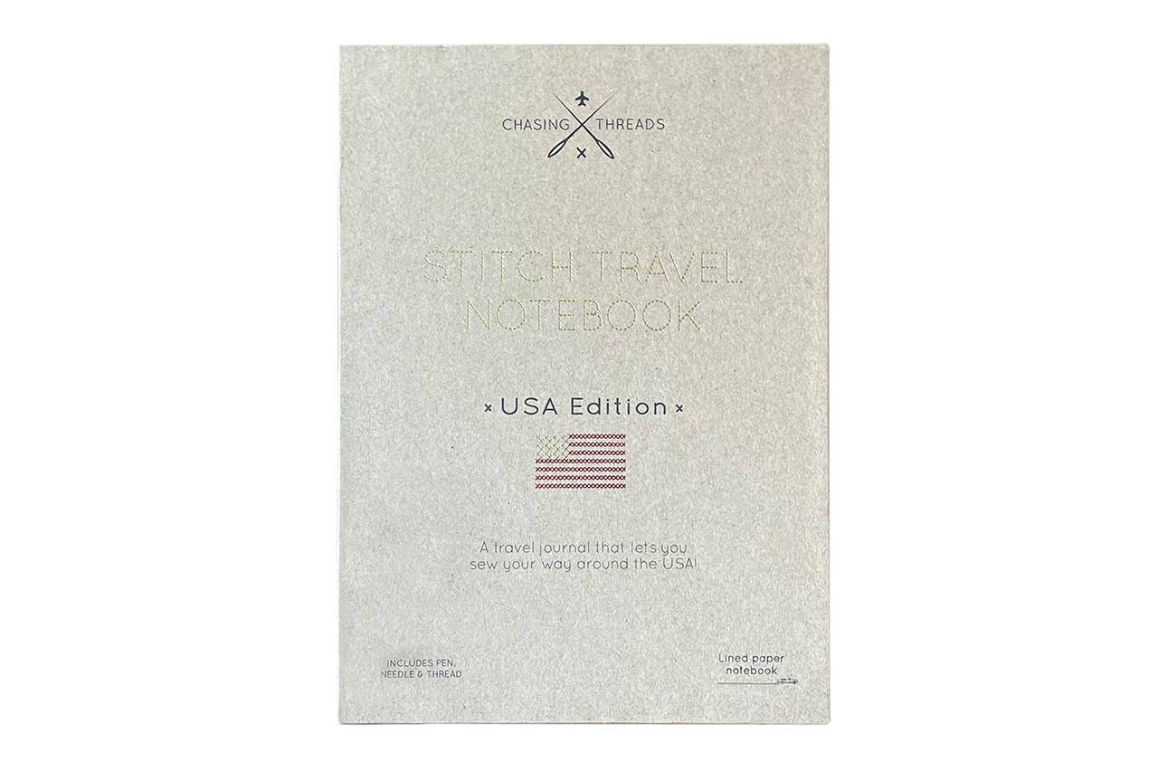 Stitch Your Travels - USA Edition Travel Notebook in Maroon