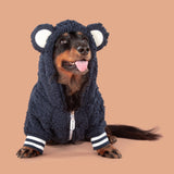 Navy Teddy Hoodie Dog Jumper