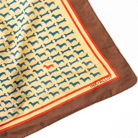 Olivia Square Scarf - Dachshund Print