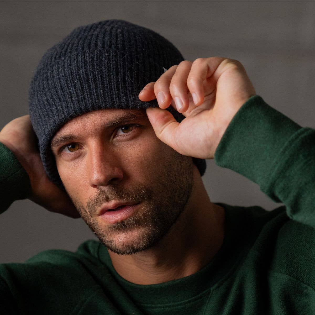 BILLYBELT Dark Grey Lambswool Beanie