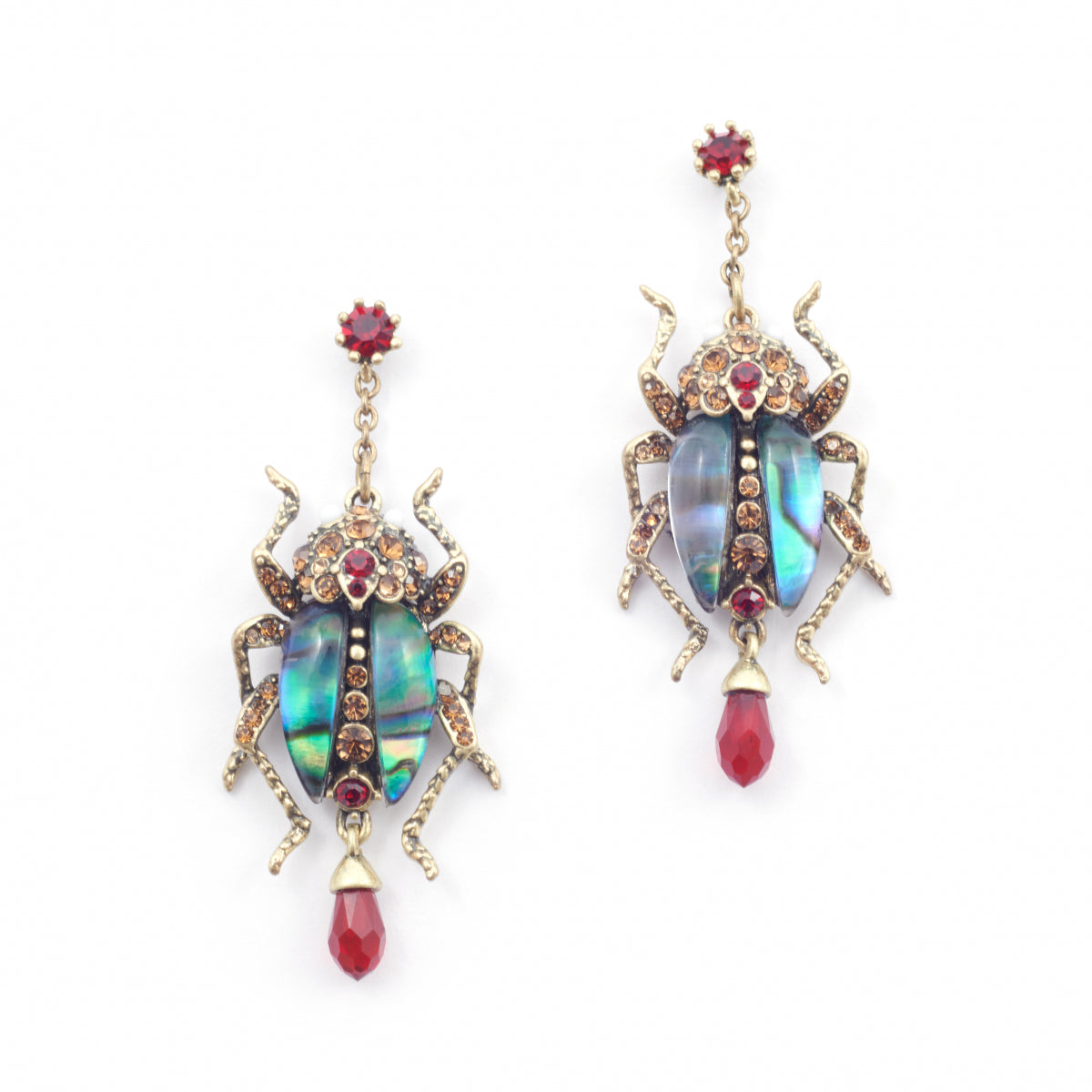 Bejewelled Beetle Statement Earrings