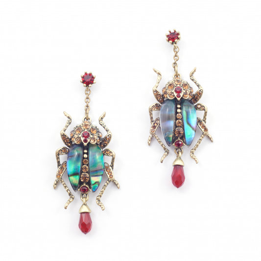 Bejewelled Beetle Statement Earrings