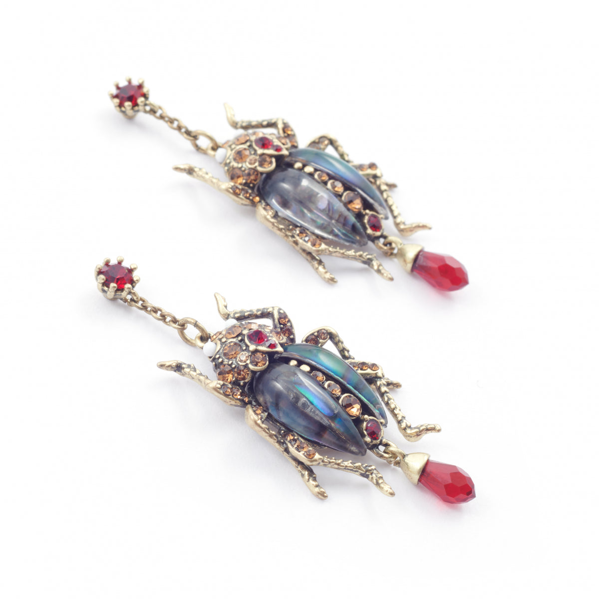 Bejewelled Beetle Statement Earrings