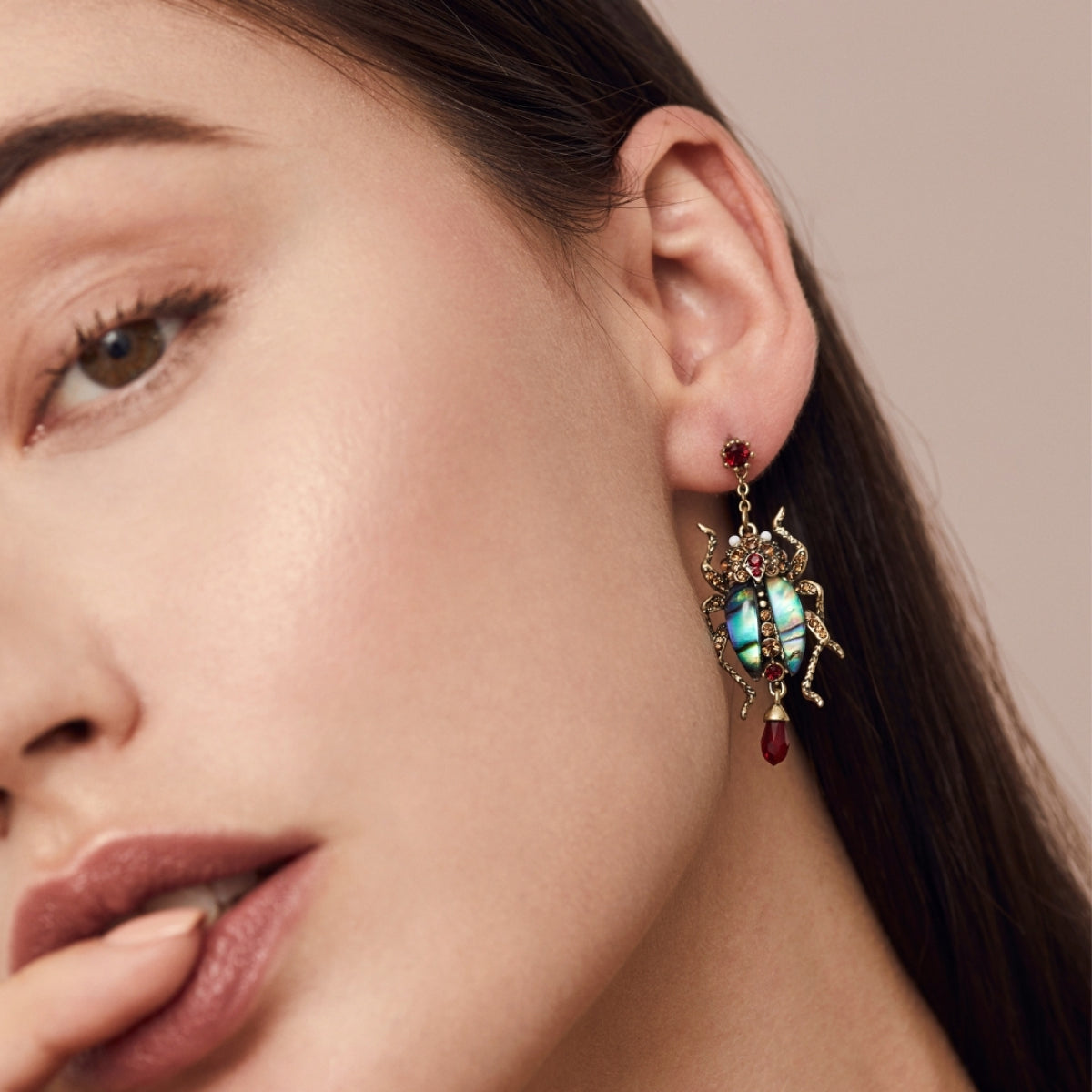 Bejewelled Beetle Statement Earrings