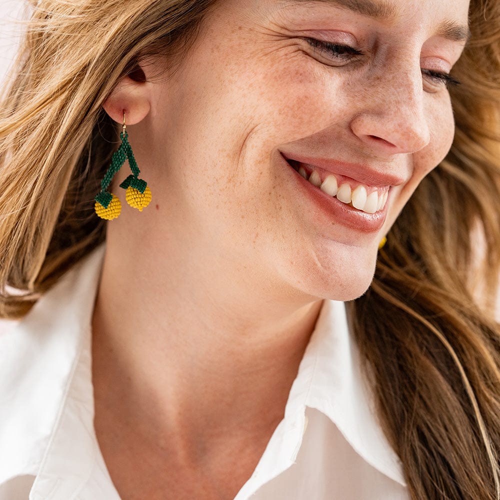 Lottie Lemon Dangle Luxe Earrings - Lemon