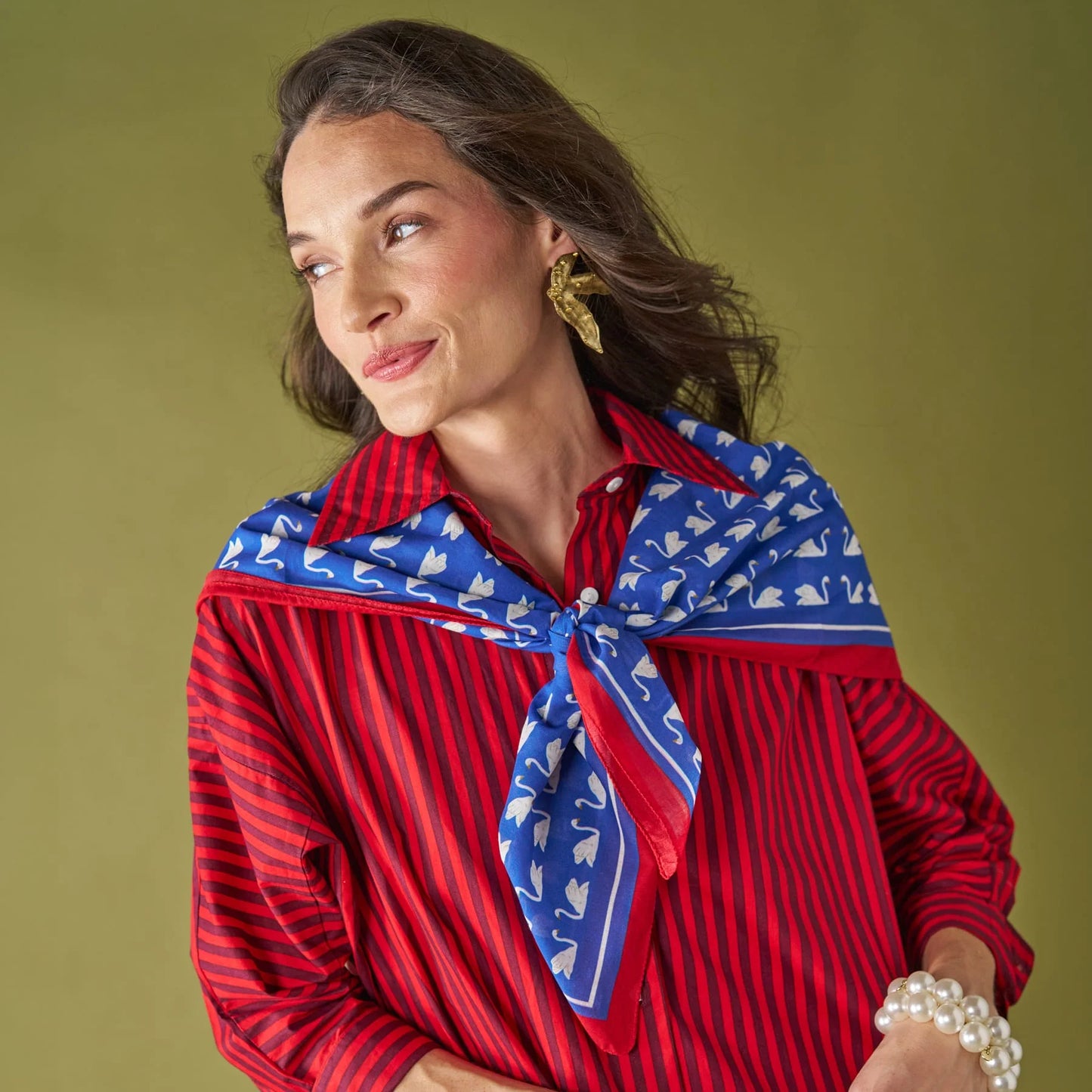Olivia Swan Print Scarf