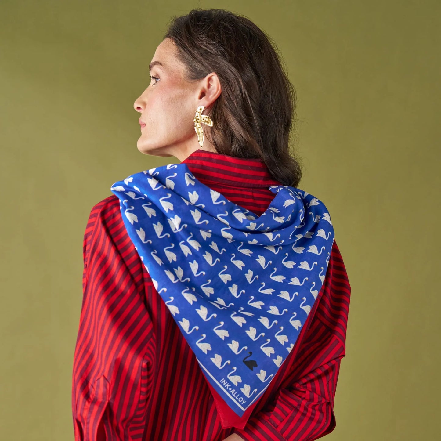 Olivia Swan Print Scarf