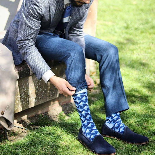 PEPER HAROW Navy Triangle Socks