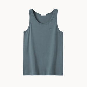 Ribbed Singlet Charcoal Blue