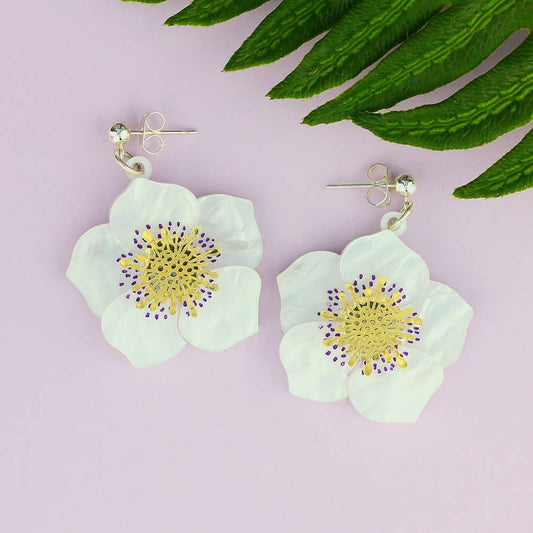 Hellebore White Earrings