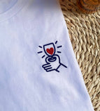 Red Heart Embroidered Tee