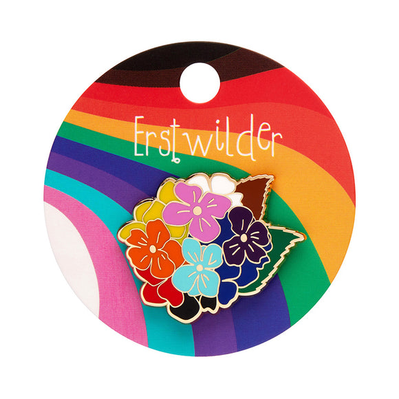 Rainbow Heartfelt Hydrangea Enamel Pin