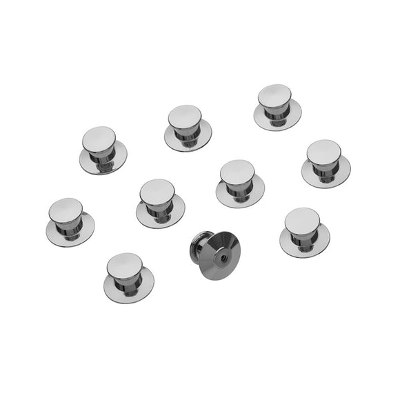 Enamel Pin Metal Locking Clasp 10-Pack - Silver