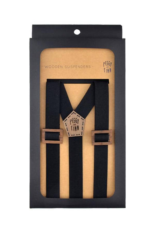 Roasted Blackbutt Wooden Suspenders - assorted colours
