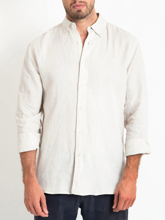 DESTii Natural Long Sleeve Linen Shirt