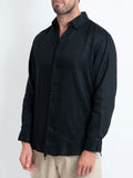 DESTii Black Long Sleeve Linen Shirt