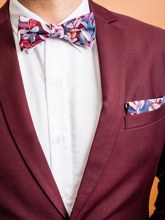 Protea Burgundy Bow Tie