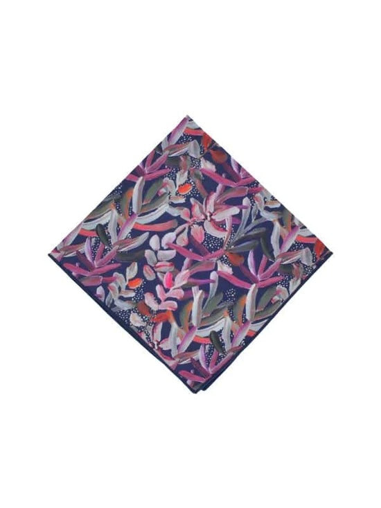 Protea Navy Pocket Square