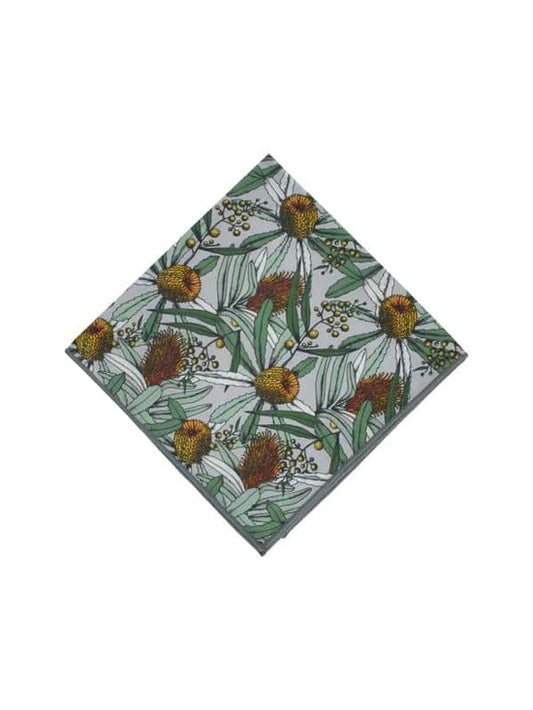Banksia Grey Pocket Square