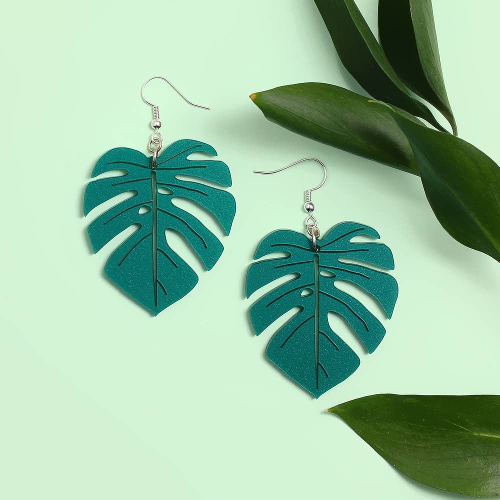 Monstera Leaf Earrings